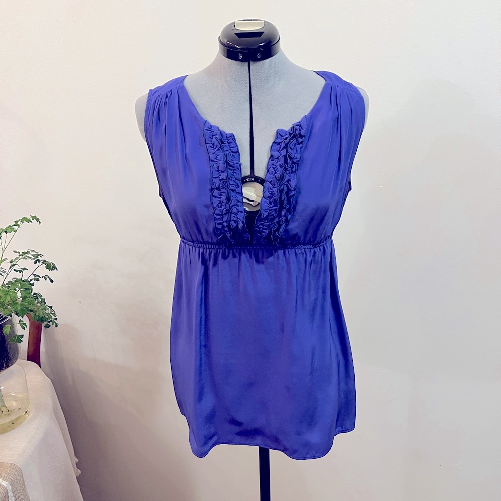 Amanda Uprichard Ruffled Silk Blouse